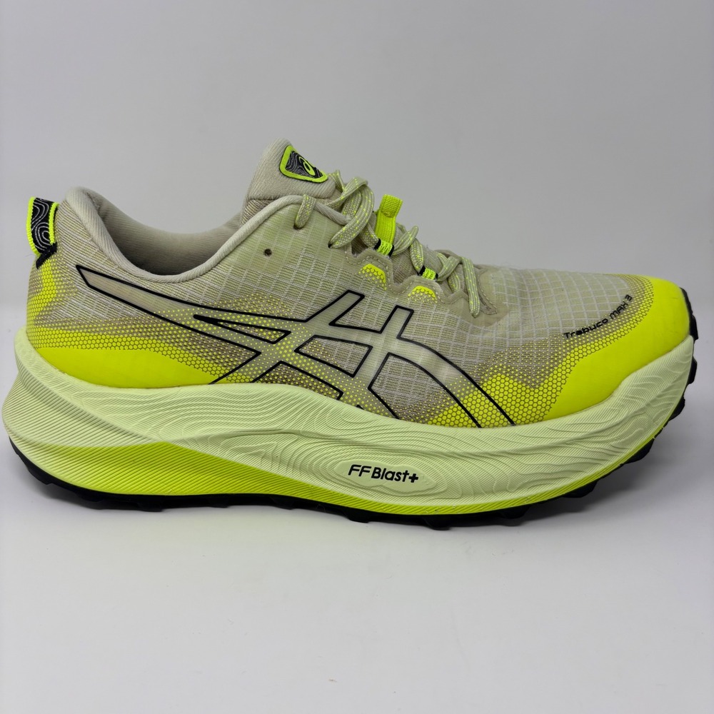 ASICS Trabuco Max 3 Mens Size 9.5 Yellow Trail Running Shoes (1011B800)